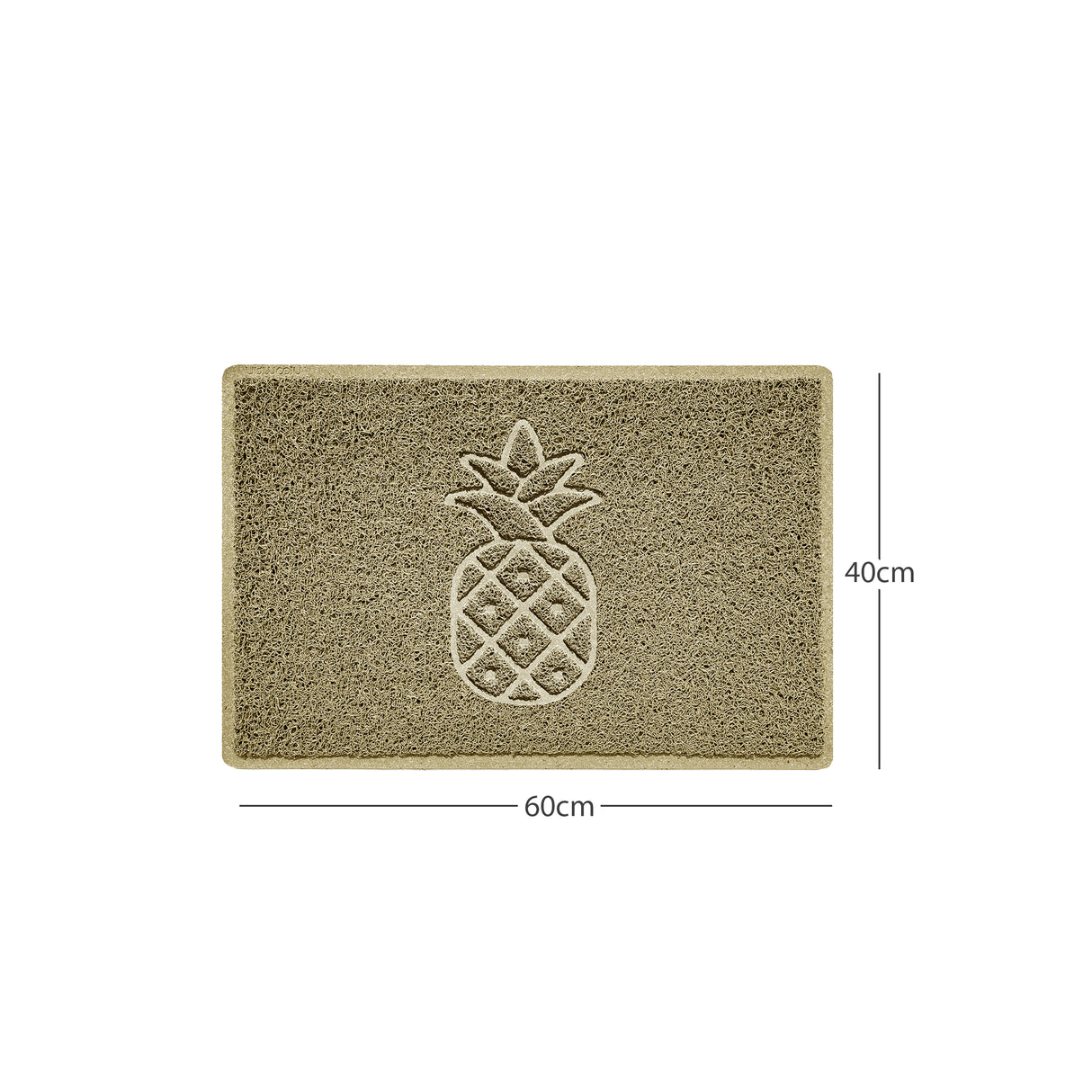 Embossed Pineapple Grey Spaghetti Door Mat