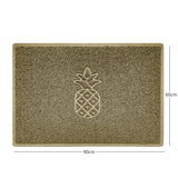 Embossed Pineapple Grey Spaghetti Door Mat