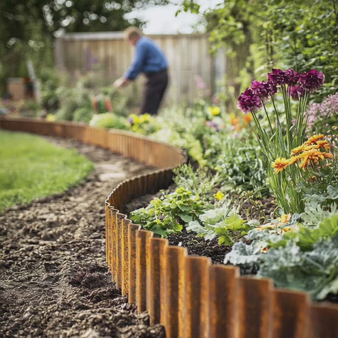 Corrugated Pre-Rusted Metal Garden Border Roll