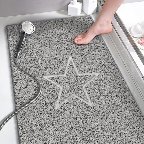 Embossed Spaghetti Loofah Anti Slip Shower Mat - Star