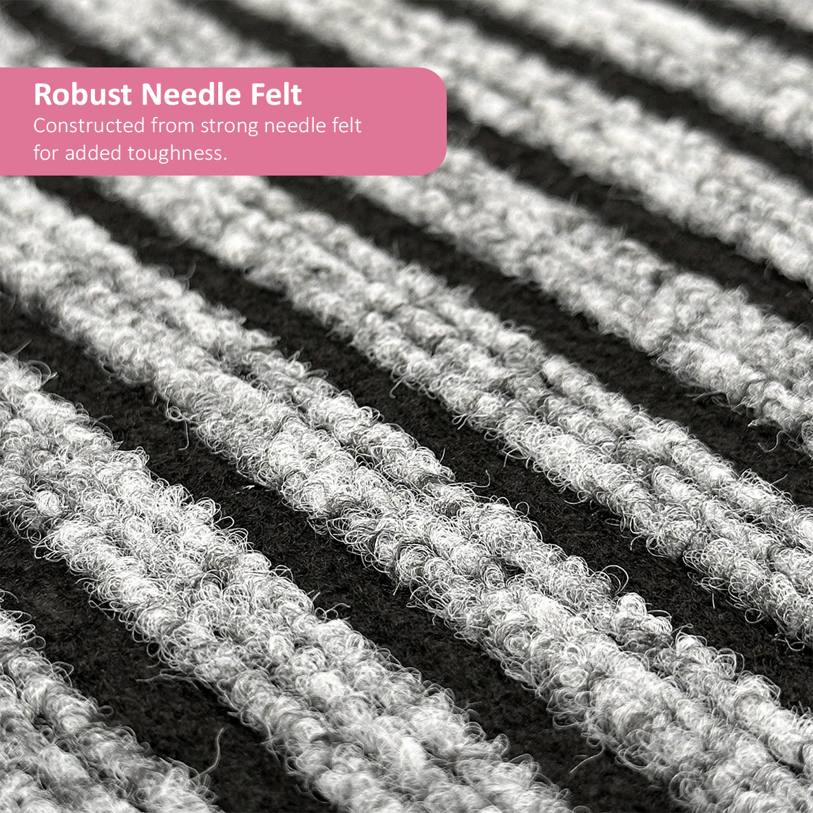 Striped Needlefelt Doormat - Grey