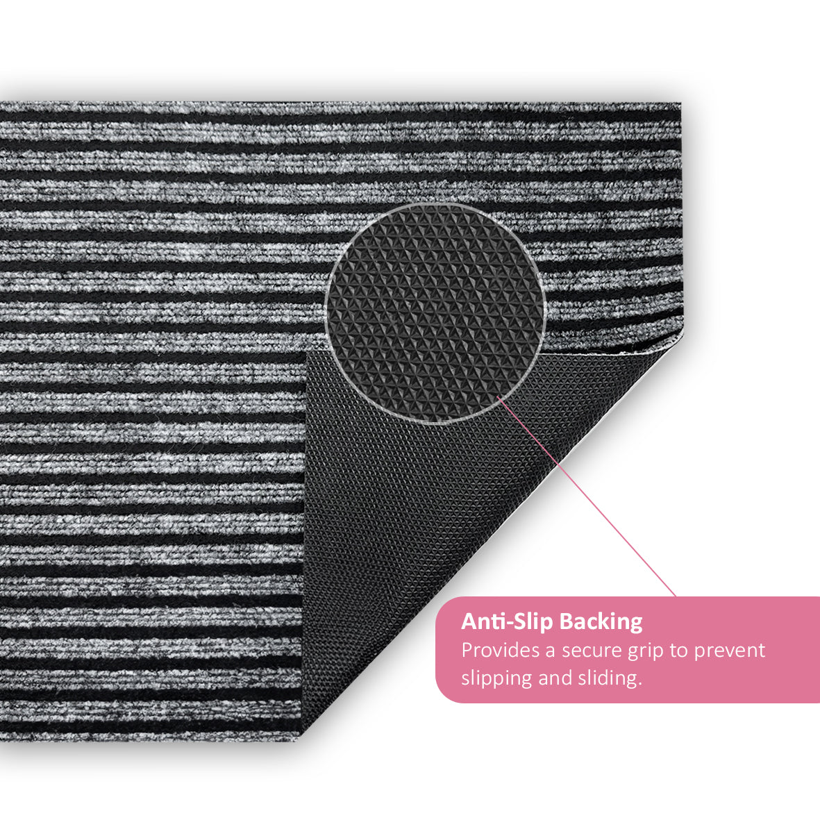 Striped Needlefelt Doormat - Grey