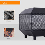 Metal Fire Pit, Square Steel-Black | Outdoor Heating