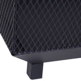 Metal Fire Pit, Square Steel-Black | Outdoor Heating
