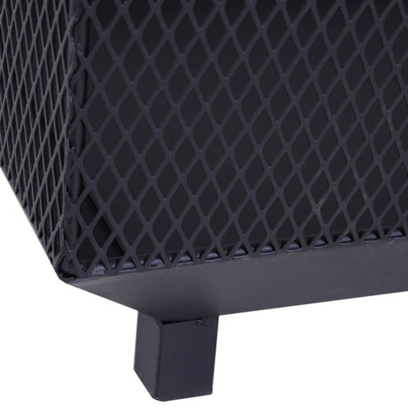 Metal Fire Pit, Square Steel-Black | Outdoor Heating