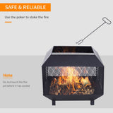 Metal Fire Pit, Square Steel-Black | Outdoor Heating