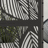 Freestanding Outdoor Privacy Screen with Stand 122cm x 198cm - Black Leaf
