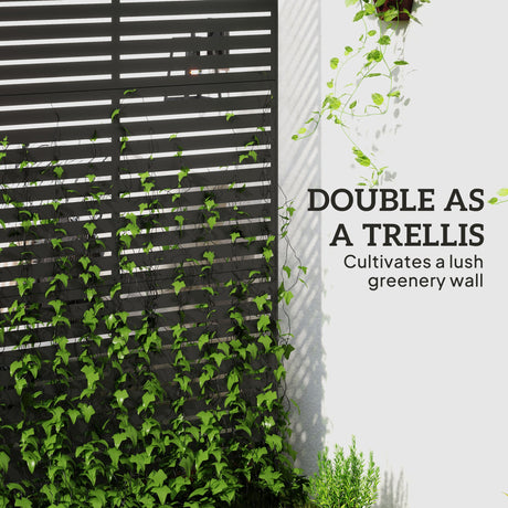 Freestanding Outdoor Privacy Screen with Stand 122cm x 198cm - Slats