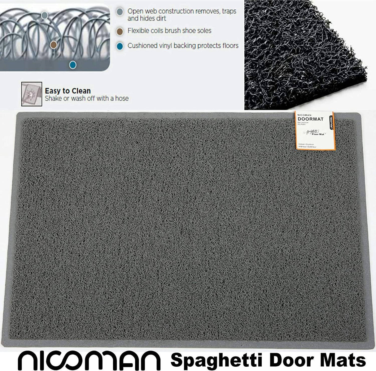 Geo Circle Spaghetti Doormat 90x60cm - Purple