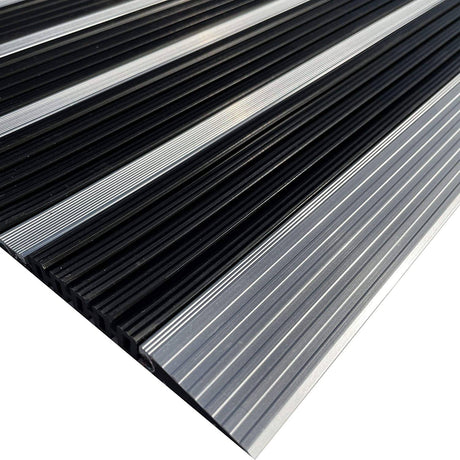 Nicoman Aluminium Door Mat with Ribbed Rubber Scrapers