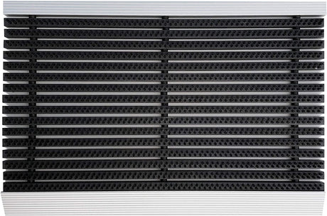 Nicoman Aluminium Door Mat with Slats & Black Brushes