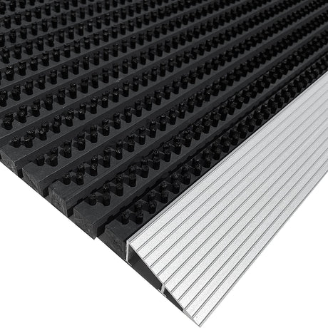 Nicoman Aluminium Door Mat with Slats & Black Brushes