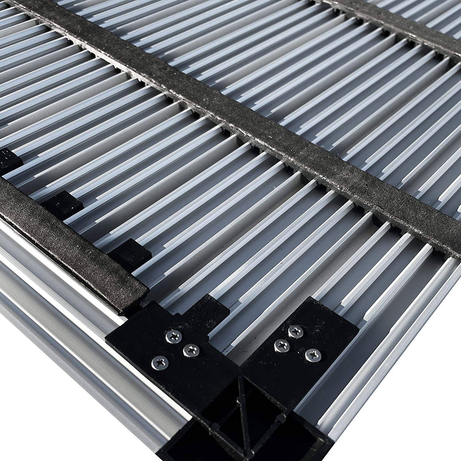 Nicoman Aluminium Door Mat with Slats & Grey Brushes