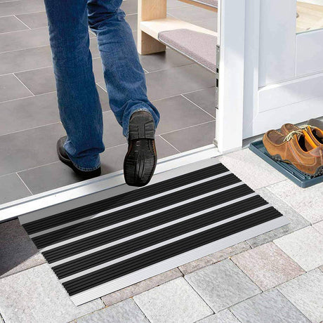 Nicoman Aluminium Door Mat with Carpet, Brushes, Slats or Both, Dirt Trapper Mats