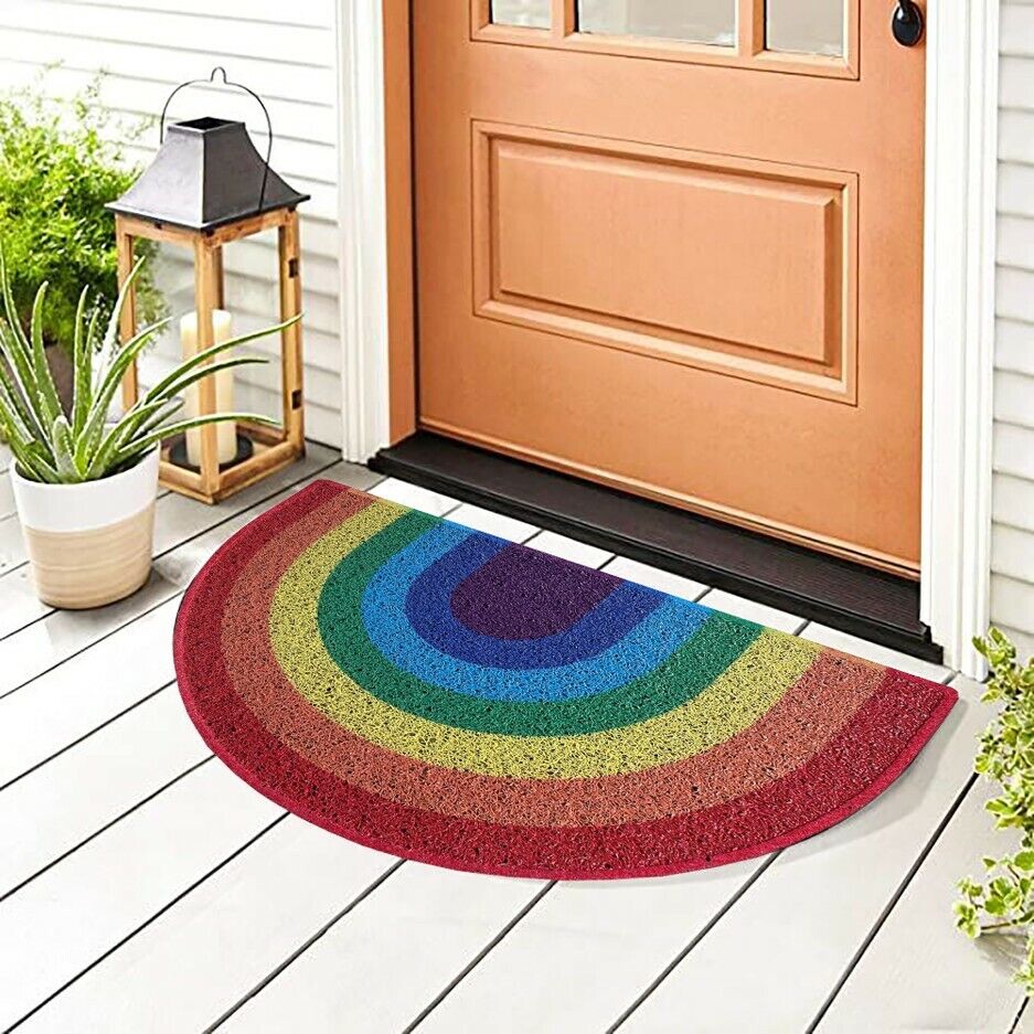 Nicoman Rainbow Colour Pride LGBTQ+ Halfmoon Door Mat